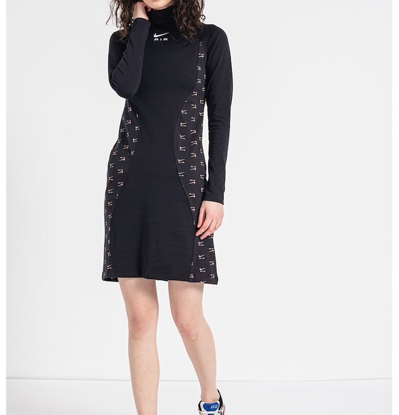 Рокля с памук на лога - Черен/Праскова Nike