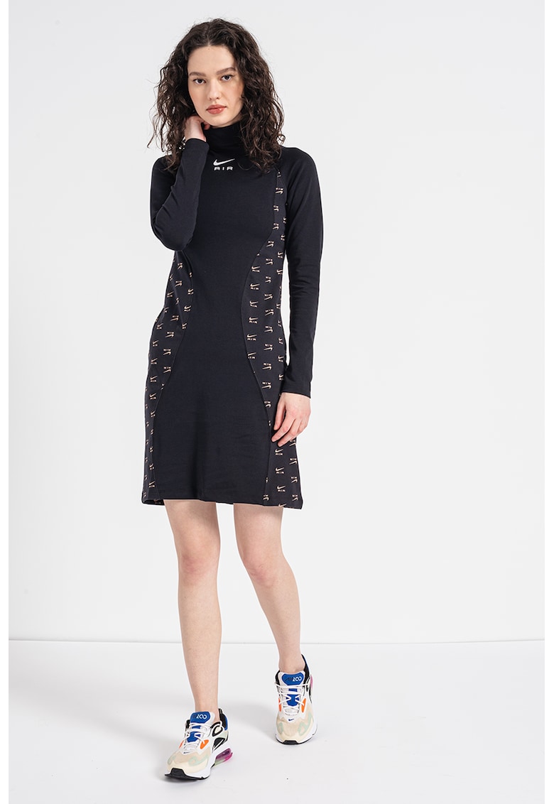 Рокля с памук на лога - Черен/Праскова Nike