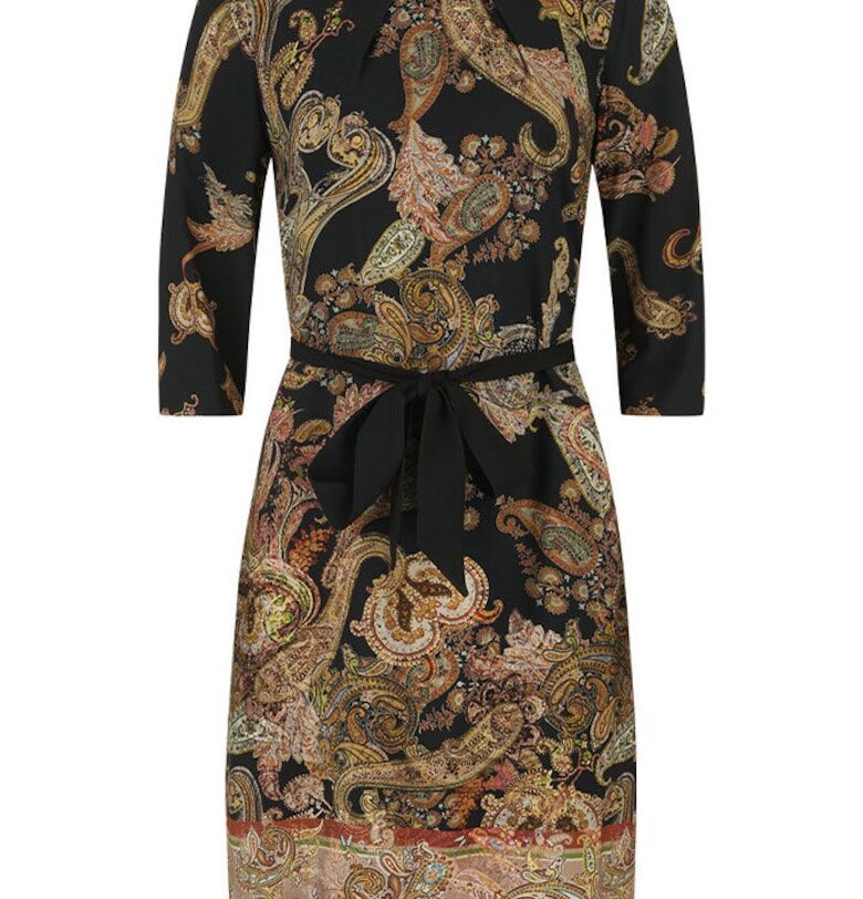 Рокля с пейсли принт и 3/4 ръкави DiKa