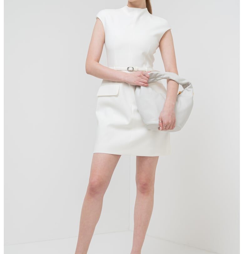 Рокля с полуръкави - Мръснобял HUGO