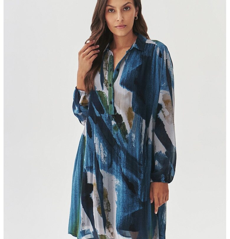 Рокля с принт - Сив/Син Tatuum