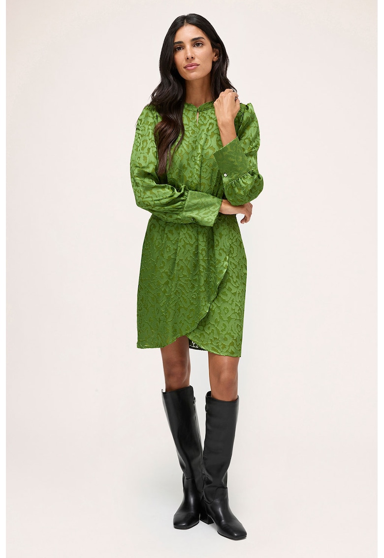 Рокля с ръкави буфан - Светлозелен Motivi