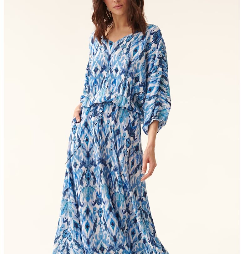 Рокля с фигурална шарка - Бял/Син Tatuum