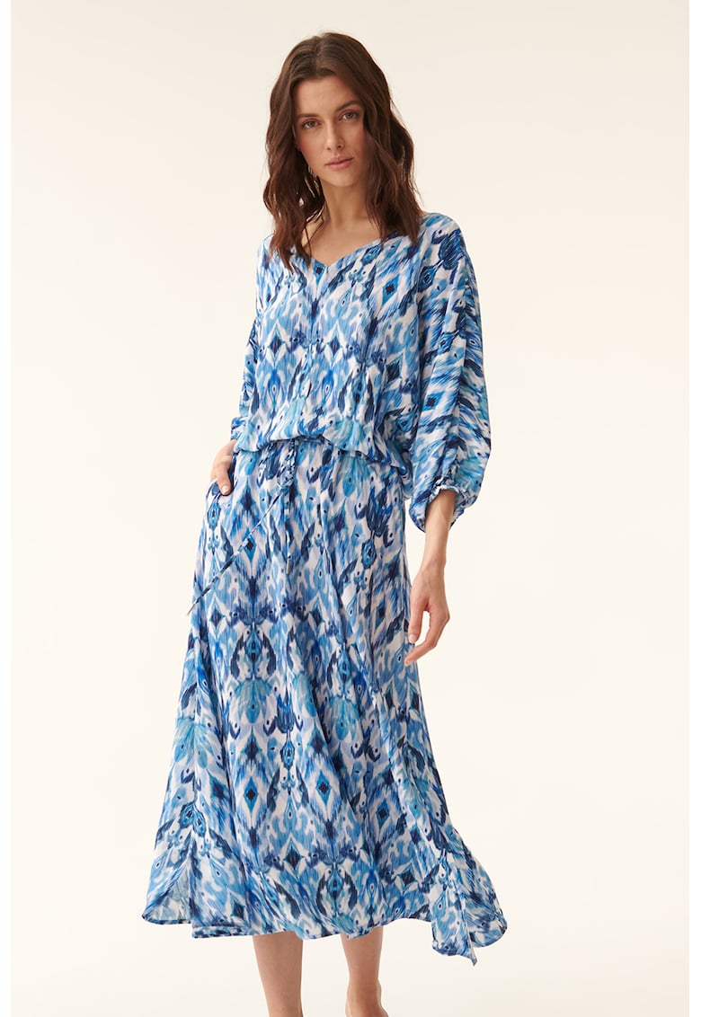 Рокля с фигурална шарка - Бял/Син Tatuum