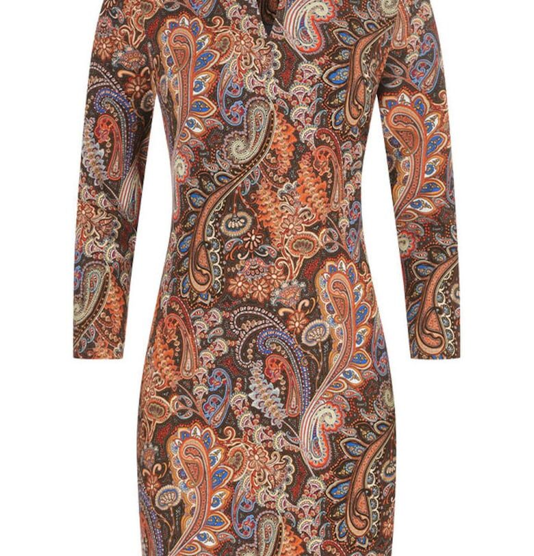 Рокля с флорални мотиви - - - DiKa