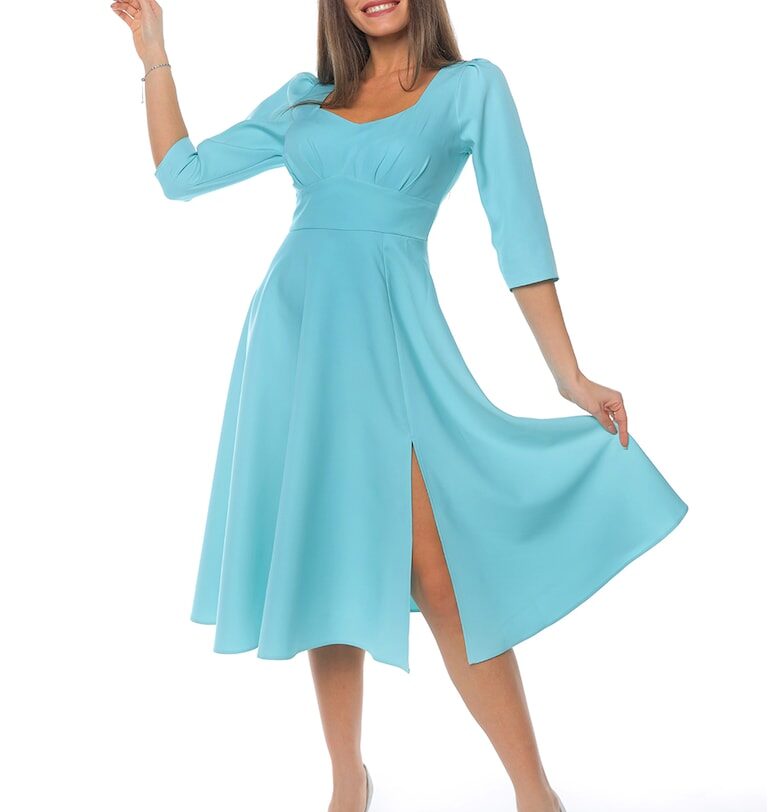 Рокля с цепка встрани - Небесносин CAMISSI