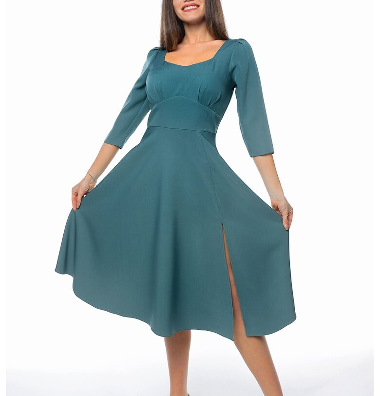 Рокля с цепка встрани - Персийско зелено CAMISSI