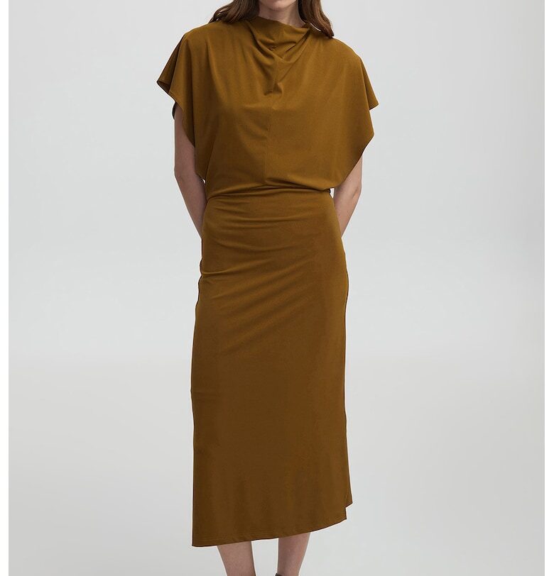 Рокля с цепки встрани и къси ръкави - Маслинено зелено Ipekyol