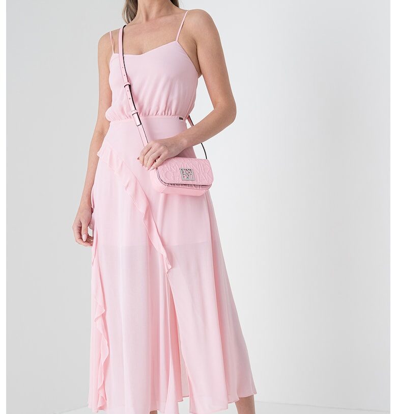 Рокля с шлицове отпред - без ръкави - Светлорозов ARMANI EXCHANGE