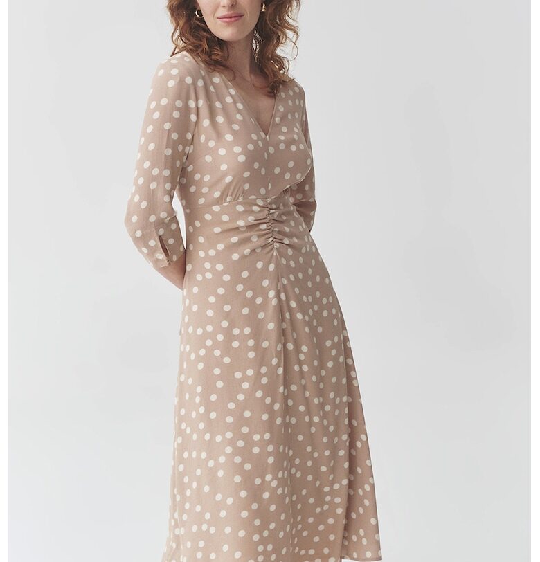 Рокля с шпиц - Бежов/Бял Tatuum