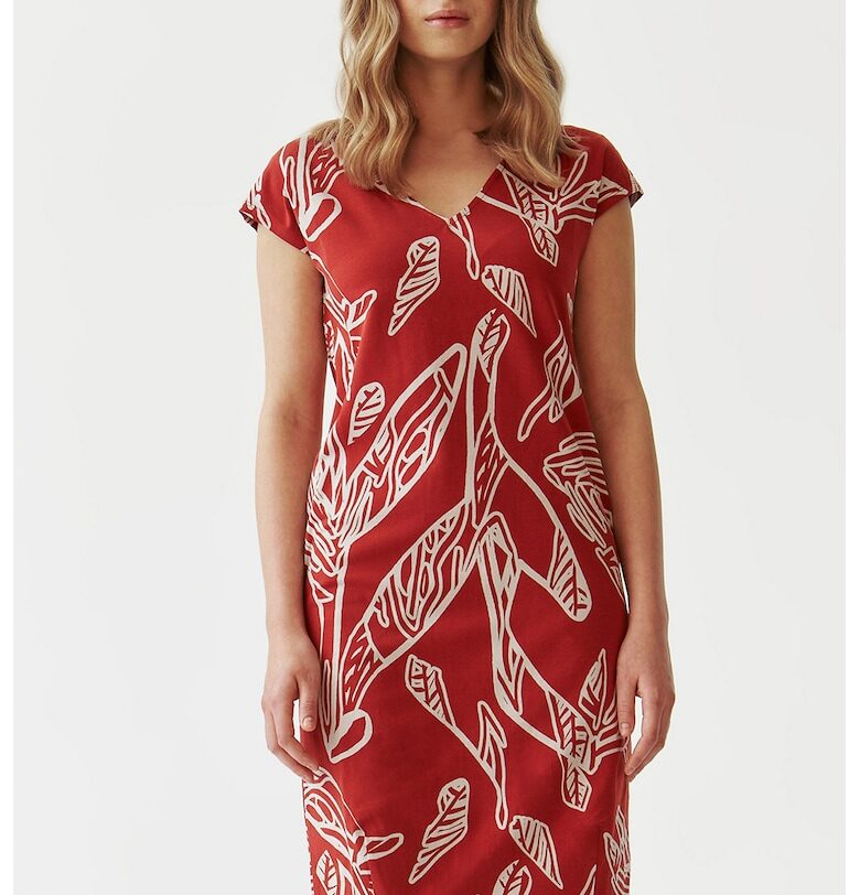 Рокля с шпиц - Червен/Бял Tatuum