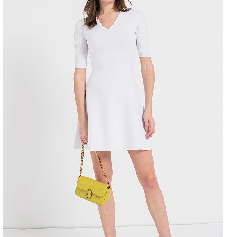 Рокля с шпиц и къси ръкави - Бял ARMANI EXCHANGE