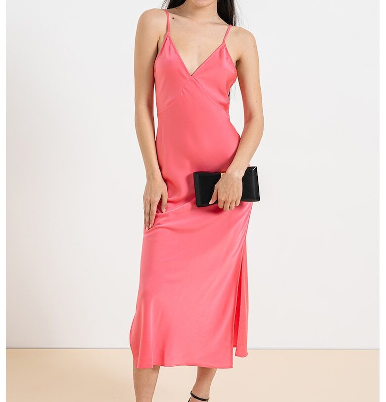 Рокля с шпиц и цепка встрани - Розово ARMANI EXCHANGE