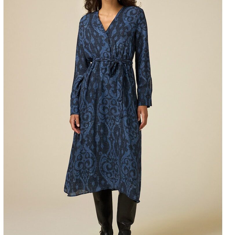 Рокля със застъпено деколте - Син Oltre