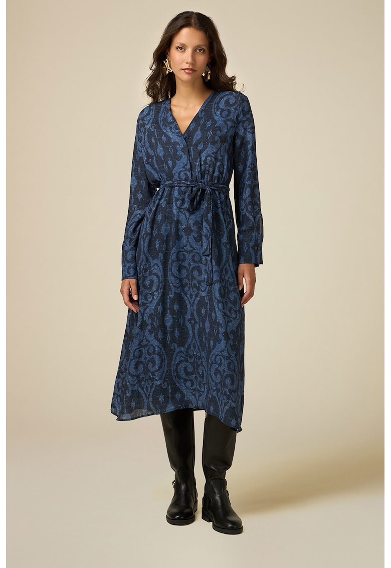 Рокля със застъпено деколте - Син Oltre