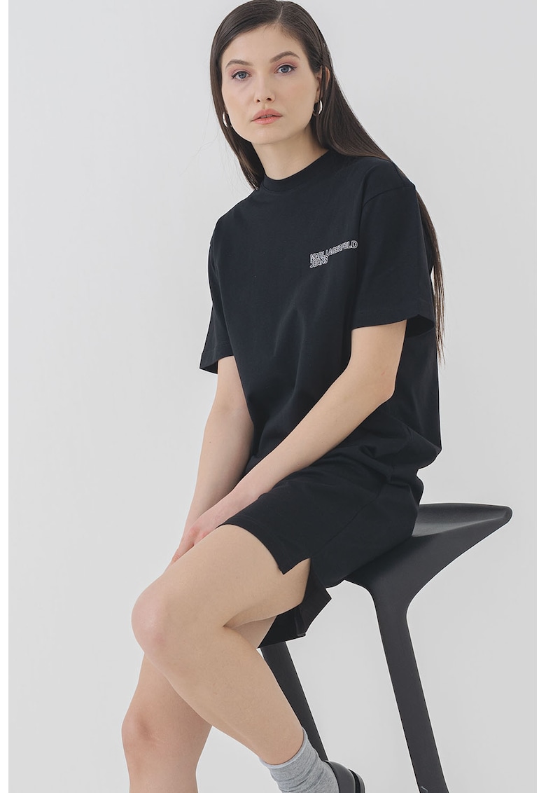 Рокля-тениска с лого - Черен KARL LAGERFELD JEANS