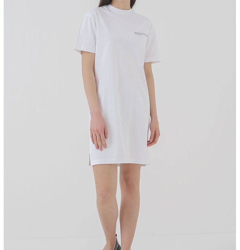 Рокля-тениска с лого - Черен/Бял KARL LAGERFELD JEANS