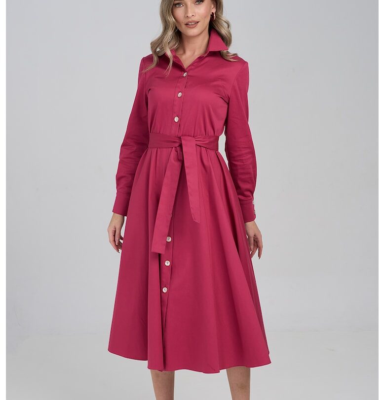 Рокля тип риза Jule с колан - Фуксия Couture de Marie