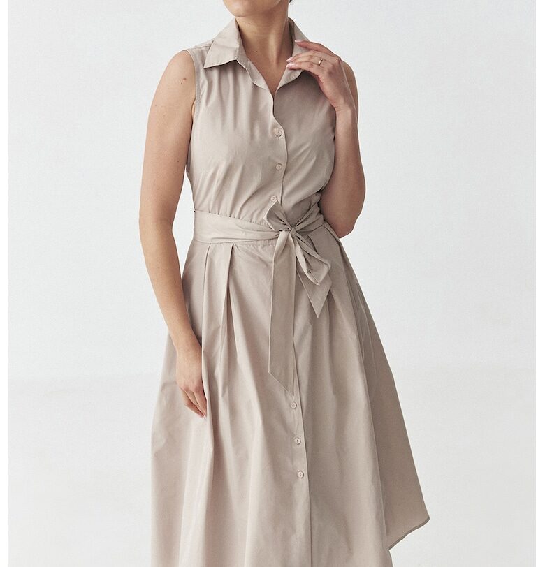 Рокля тип риза Nikina - Светло кафяво Tatuum