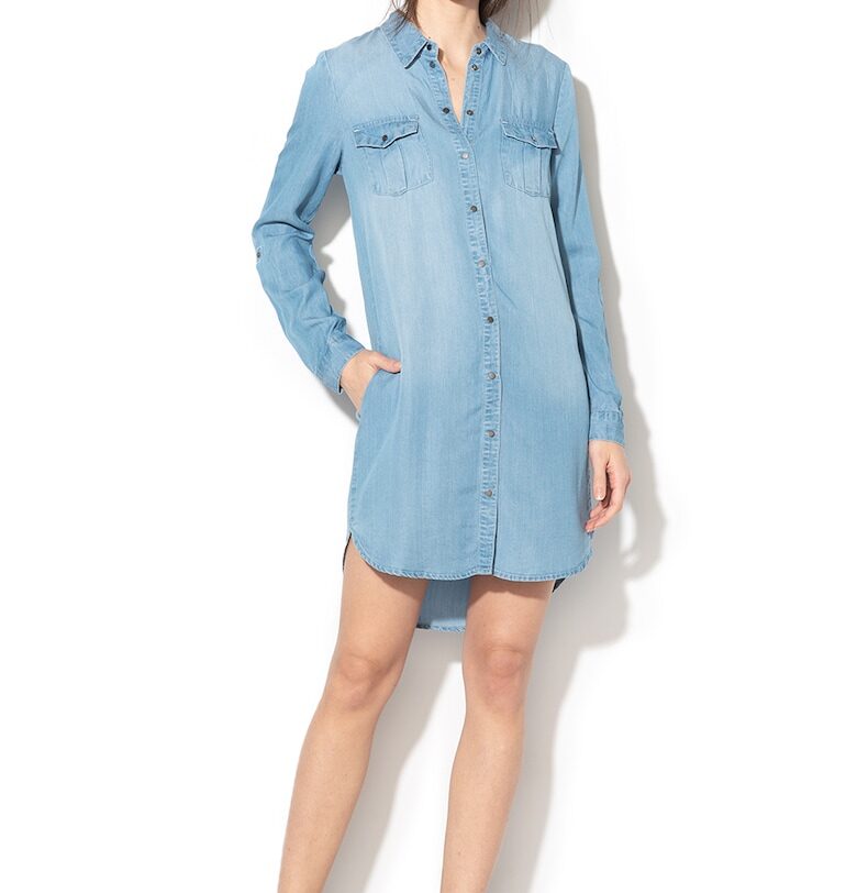 Рокля тип риза от лиосел - Светлосин Vero Moda