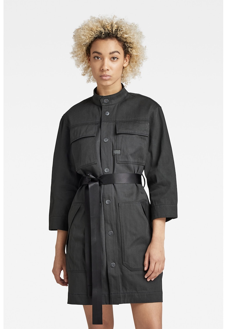 Рокля тип риза с 3/4 ръкави - Tъмносив G-STAR