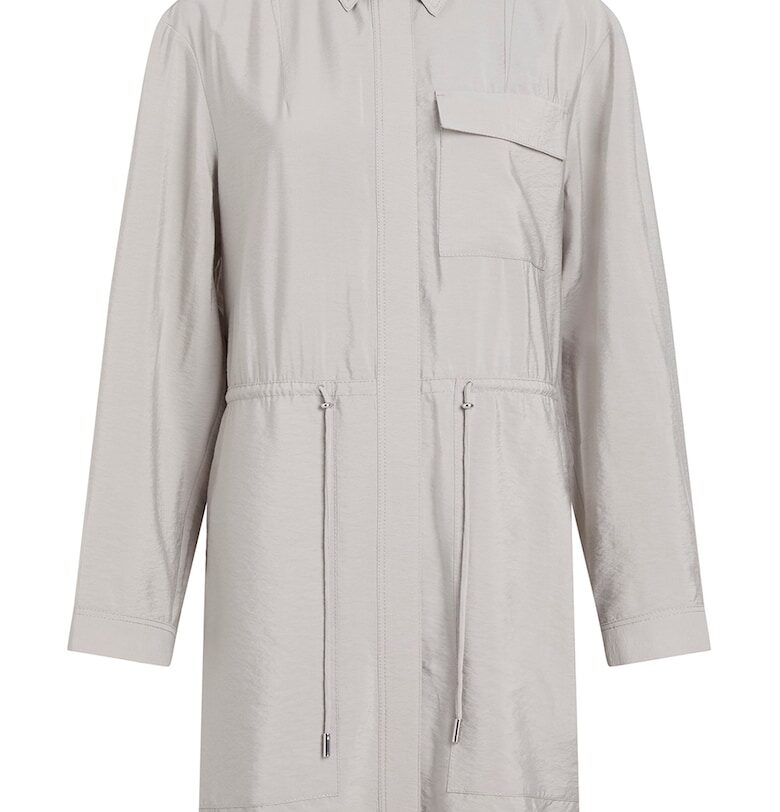 Рокля тип риза с връзка - Светло сив CALVIN KLEIN