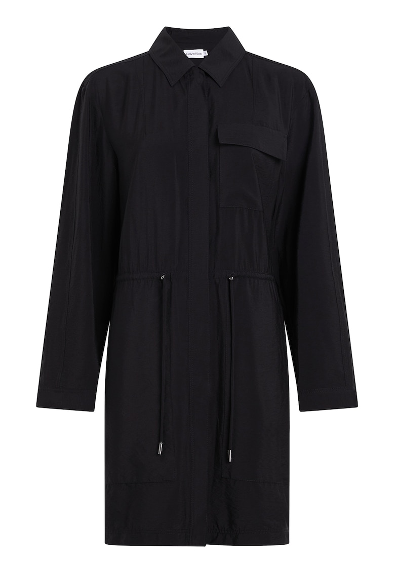 Рокля тип риза с връзка - Черен CALVIN KLEIN