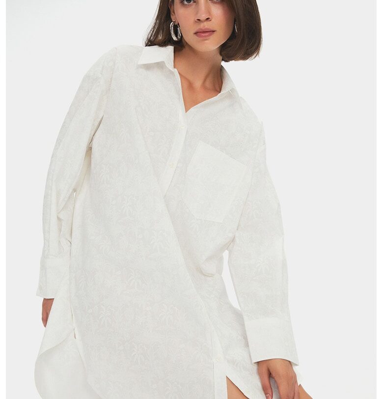 Рокля тип риза с джоб - Бял June