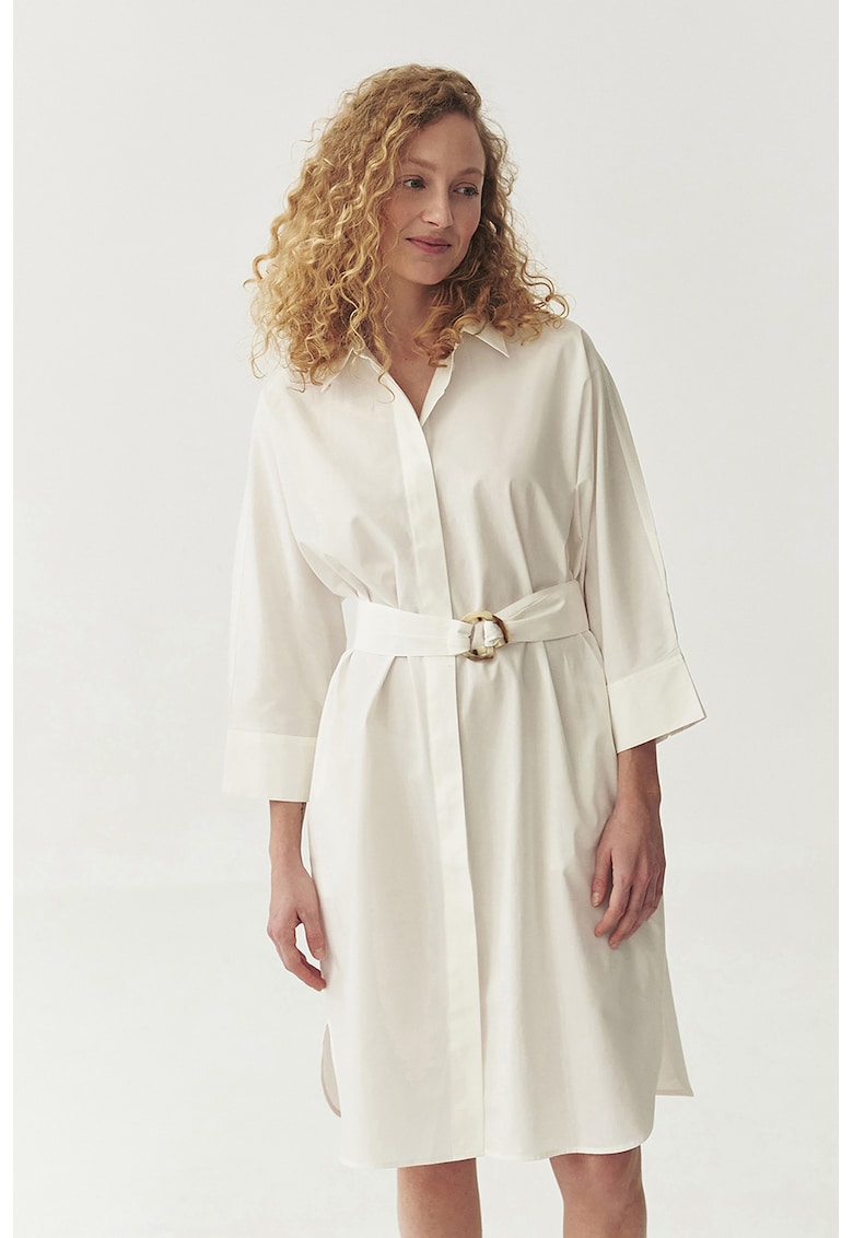 Рокля тип риза с колан - Бял Tatuum