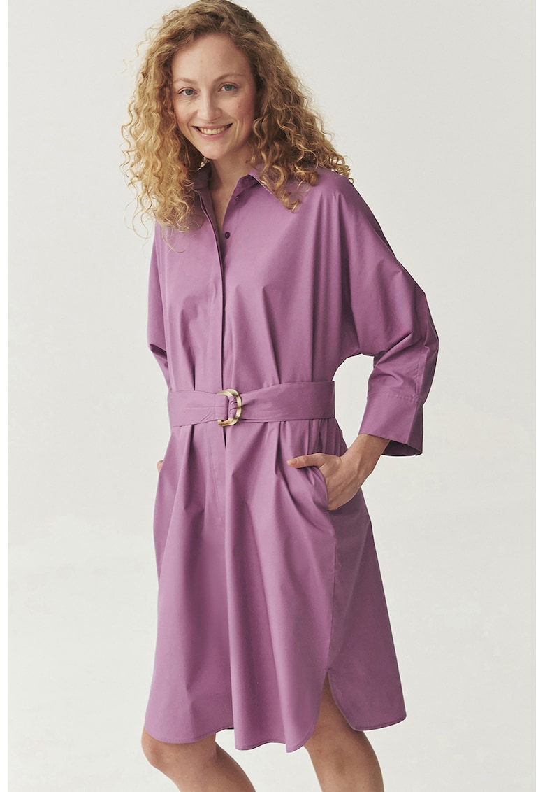 Рокля тип риза с колан - Лилав Tatuum