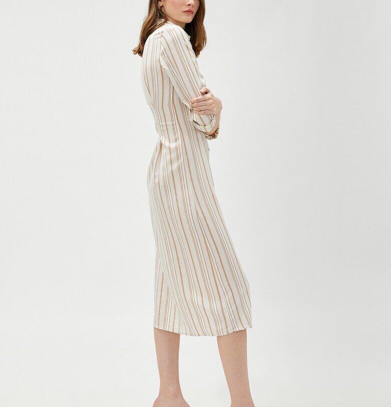 Рокля тип риза с лен - Бежов KOTON