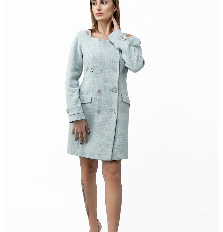 Рокля тип сако с двуредно закопчаване - Ментово зелено SILVY ROWSON