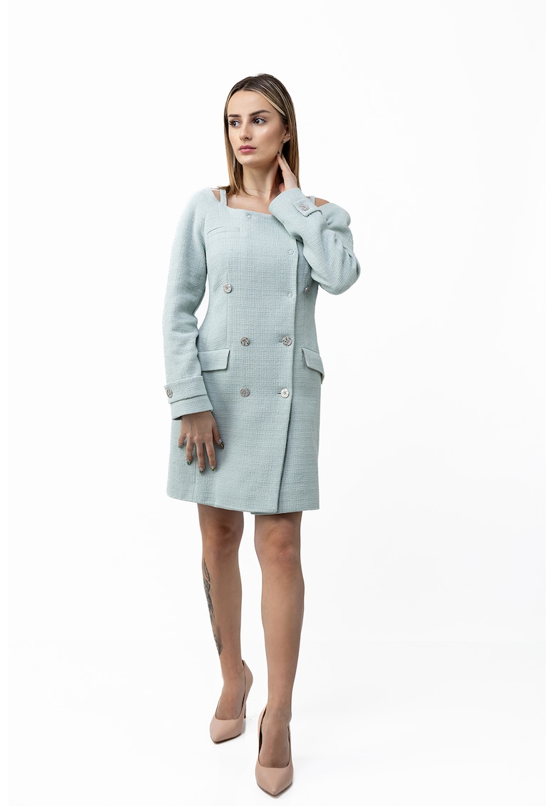 Рокля тип сако с двуредно закопчаване - Ментово зелено SILVY ROWSON