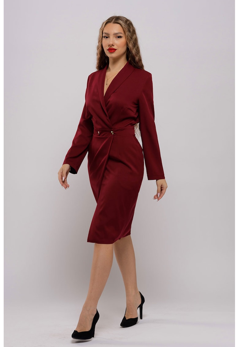 Рокля тип сако с джобове - Бордо CAMISSI
