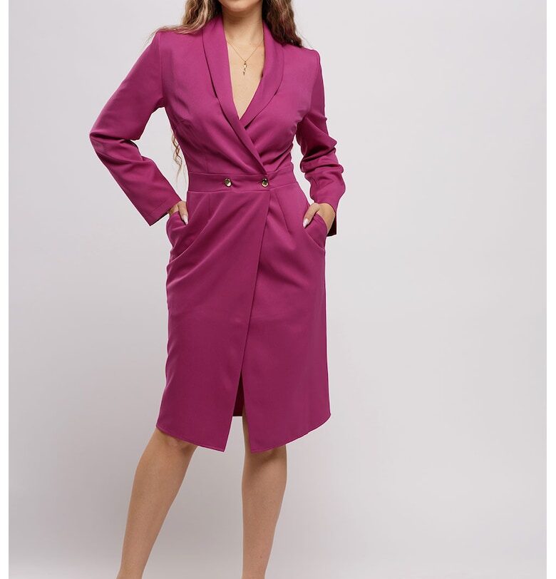 Рокля тип сако с джобове - Фуксия CAMISSI
