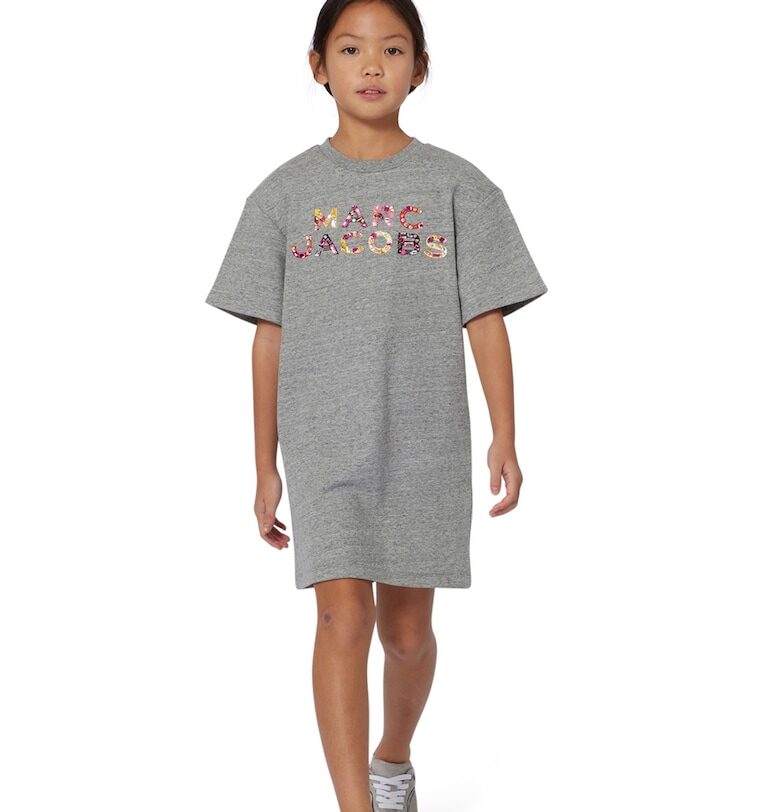 Рокля тип тениска с лого - Сив меланж Marc Jacobs