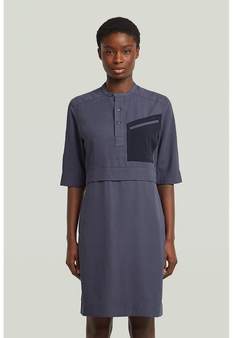 Рокля тип тениска с ниска овална яка - Бледовиолетов G-STAR