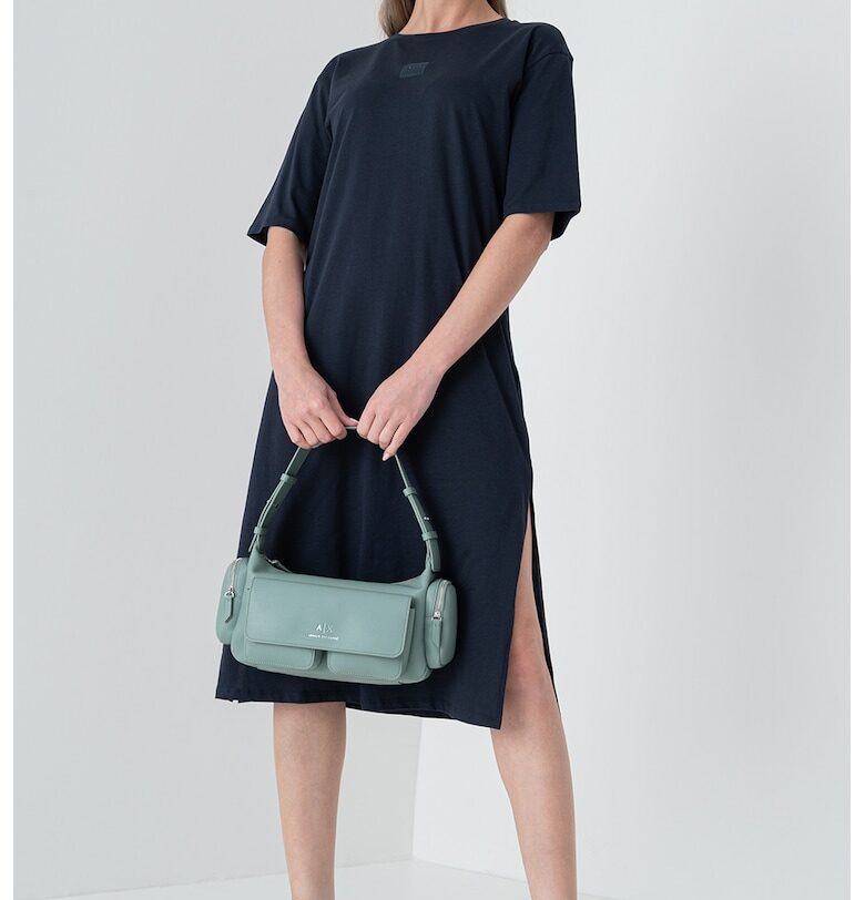 Рокля тип тениска с цепки встрани - Ултрамарин синьо ARMANI EXCHANGE