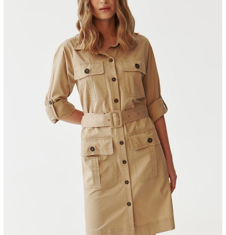 Рокля тип тренч с памук - Бежов Tatuum