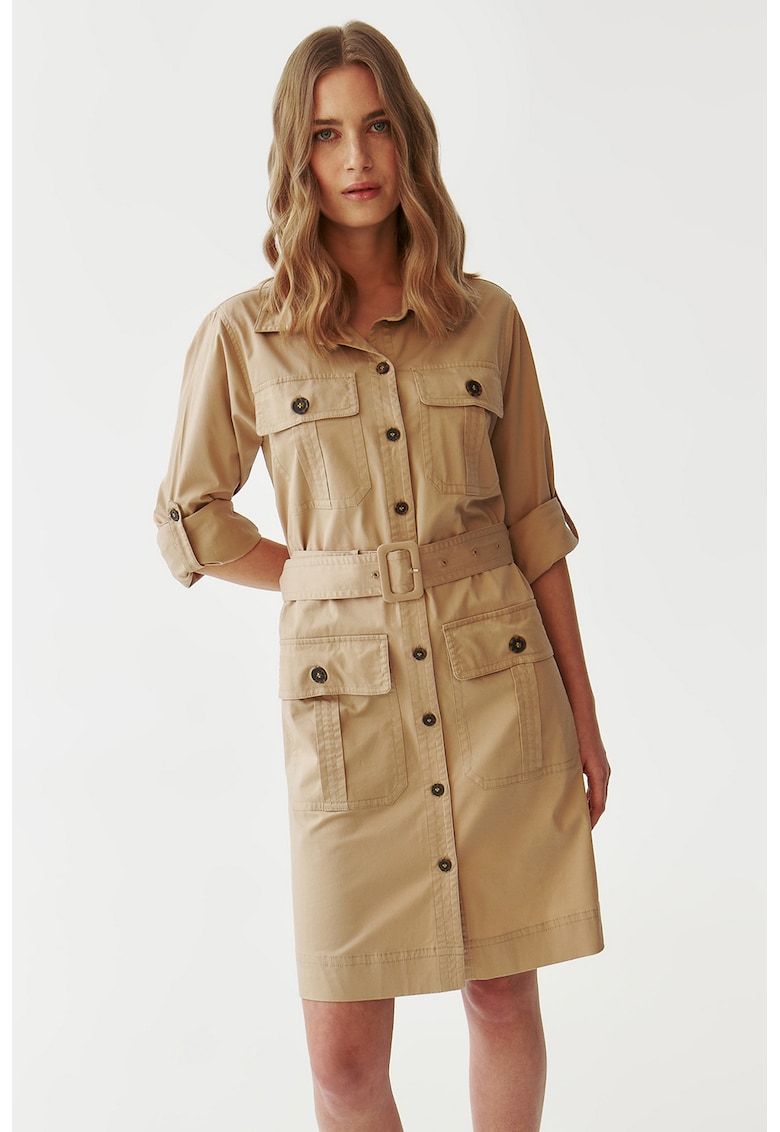 Рокля тип тренч с памук - Бежов Tatuum