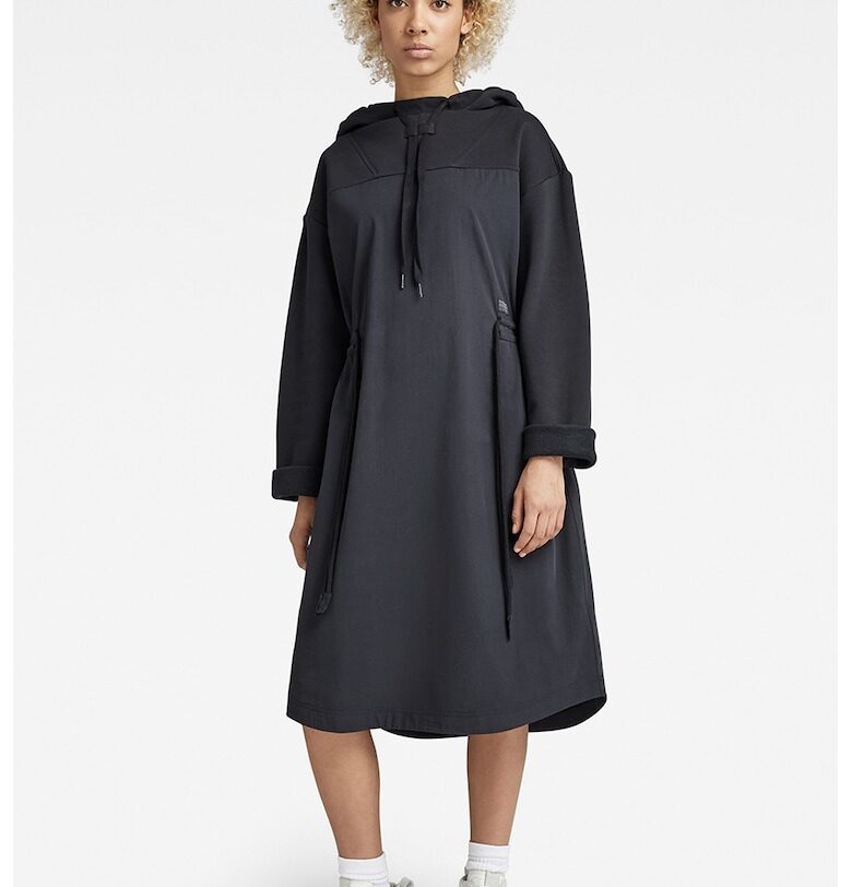 Рокля тип худи с връзки - Черен G-STAR