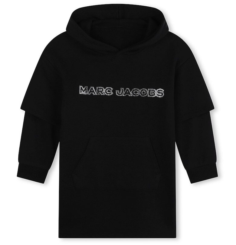 Рокля тип худи с дизайн 2 в 1 и циркони - Черен Marc Jacobs