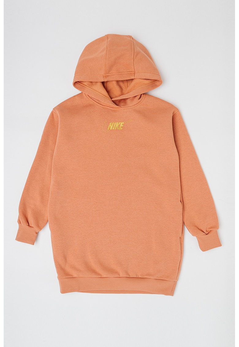 Рокля тип худи с лого - Розова сьомга Nike