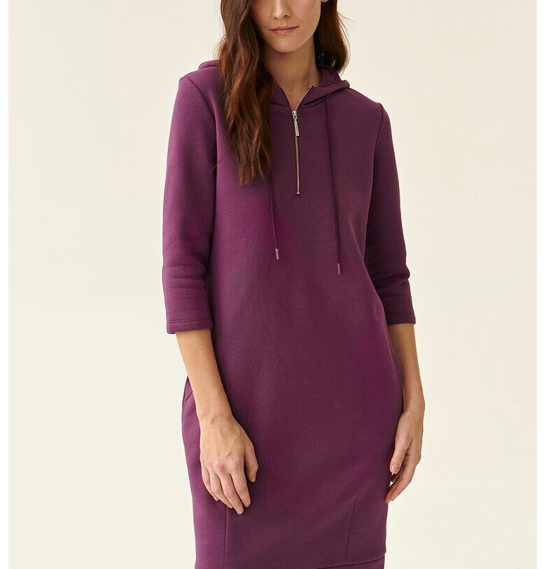 Рокля тип худи със свободна кройка - Виолетов Tatuum