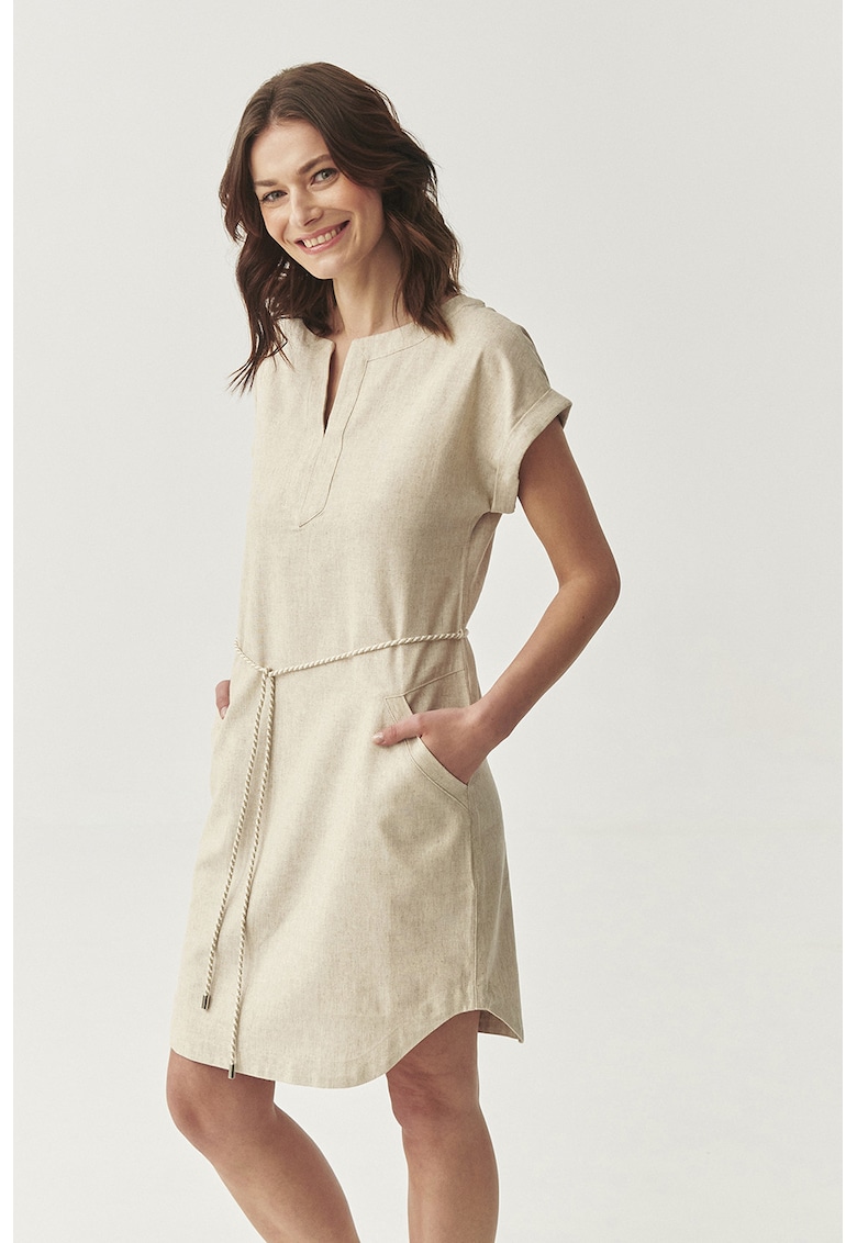 Рокля-туника с лен - Светло бежово Tatuum
