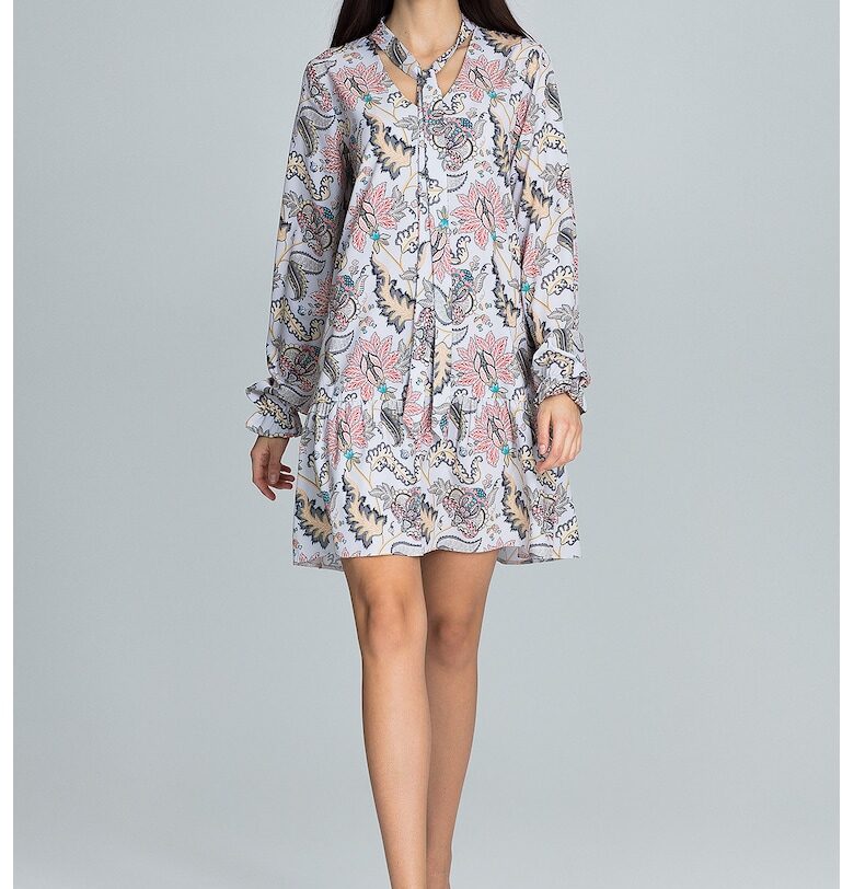 Рокля -  флорална - многоцветна - полиестер Figl