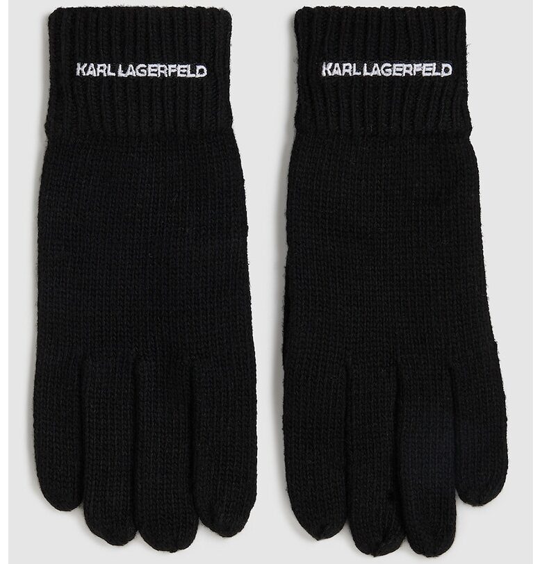 Ръкавици с бродирано лого - Черен Karl Lagerfeld