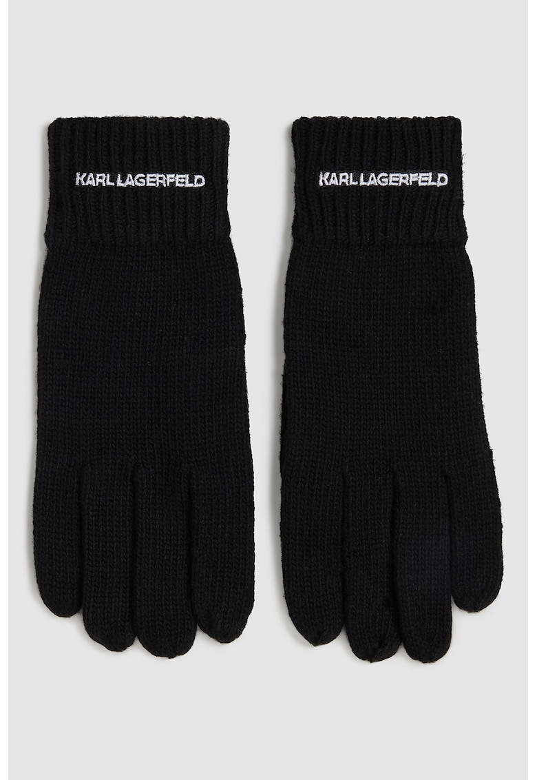 Ръкавици с бродирано лого - Черен Karl Lagerfeld