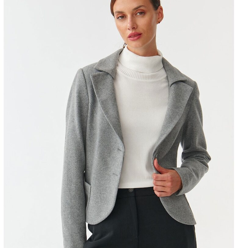 Сако Coco с вълна и двойни ревери - Сив меланж Tatuum