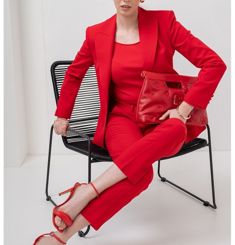 Сако Domizia с раздвоен ревер - Червен Marella